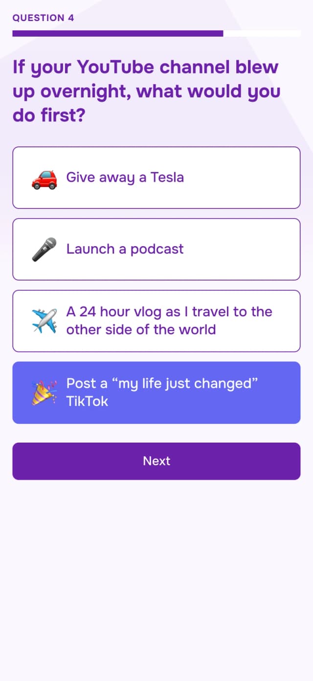 Personalized quiz lead magnet